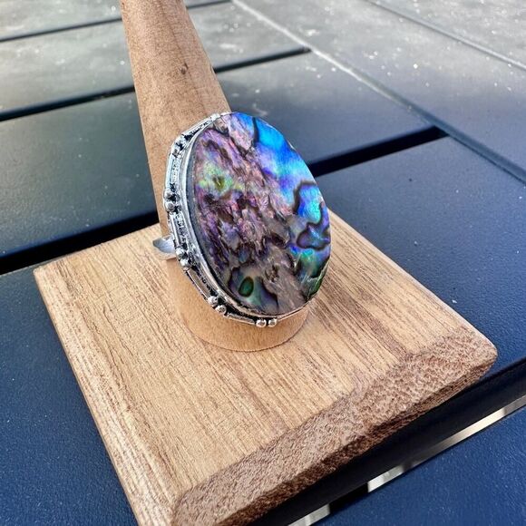 Abalone Silver Ring Size 10.5 - Picture 4 of 7